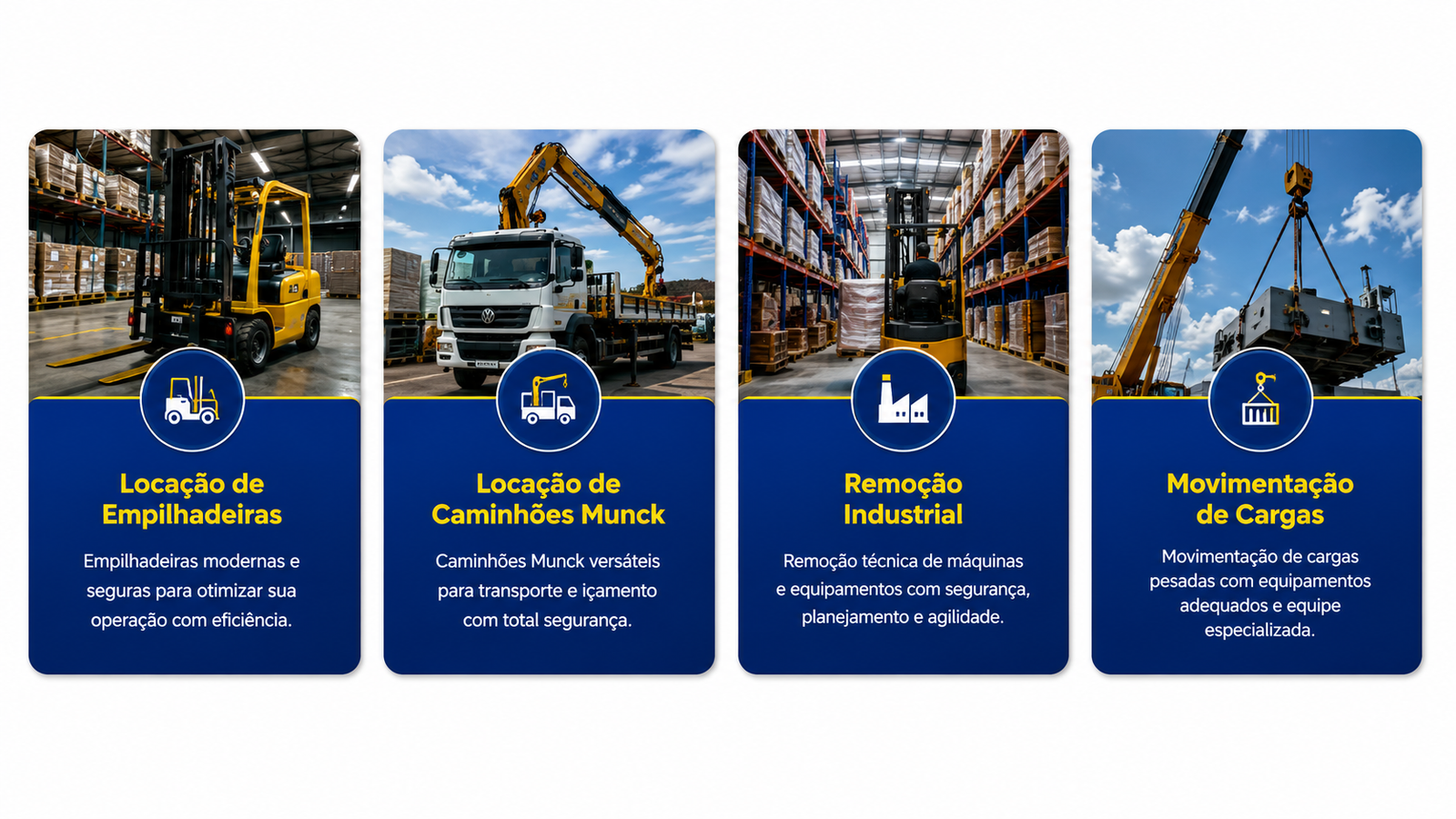 Serviços de locação e remoção industrial da MD